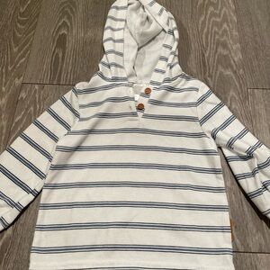 Striped White and Blue Kids Hoodie